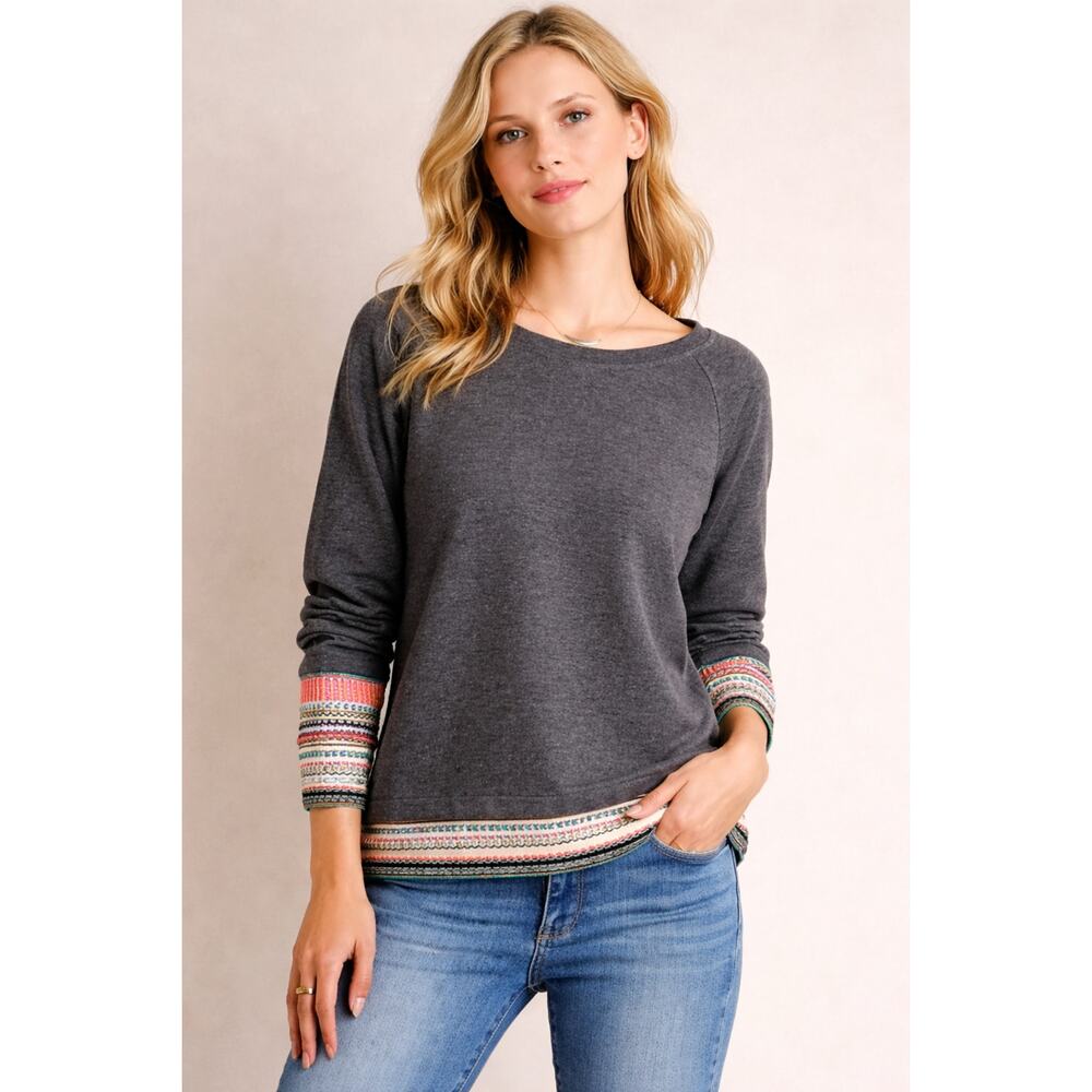 Anthropologie Alphamoment Womens Wanderlust Embellished Tunic Medium Beaded Boho